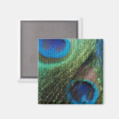 Aimant Bleu Peacock Vitrail (Recto/Verso)