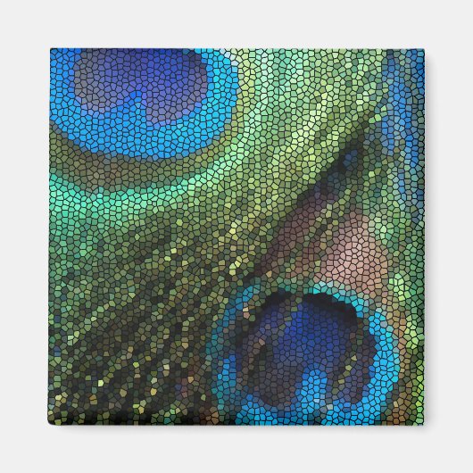 Aimant Bleu Peacock Vitrail (Devant)