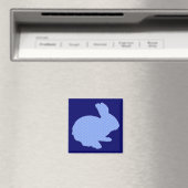 Aimant Bleu Polka Point Silhouette Lapin de Pâques (In Situ (Lave-vaisselle))
