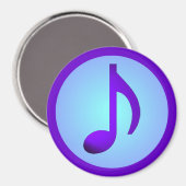 Aimant Bleu pourpre Simple note musicale élégante (Recto/Verso)