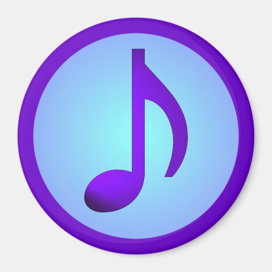 Aimant Bleu pourpre Simple note musicale élégante (Devant)
