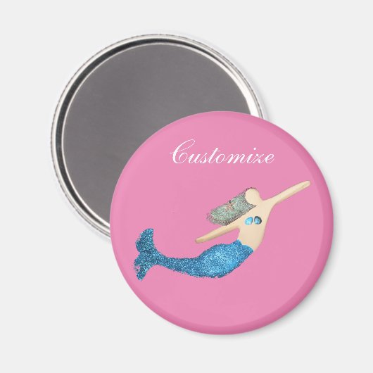 Aimant Bleu-queue Sirène nager Thunder_Cove (Recto/Verso)