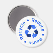 Aimant Bleu Réduire Réutiliser l'aimant de recyclage (Recto/Verso)
