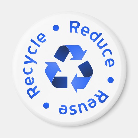 Aimant Bleu Réduire Réutiliser l'aimant de recyclage (Devant)