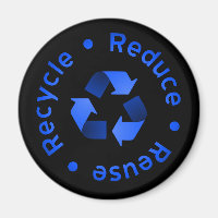Bleu réduire, réutiliser, recycler l'aimant