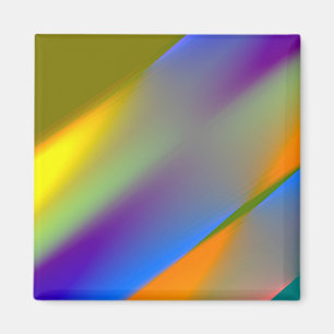 Aimant Bleu rouge jaune vert abstrait motif orangpourpre