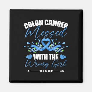 Aimant Bleu Ruban Colon Cancer Girl Survivor Colorectal