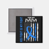 Aimant Bleu Sa lutte est ma lutte Conscience du diabète C (Recto/Verso)