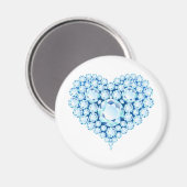 Aimant Bleu Sapphire Gems Coeur (Recto/Verso)