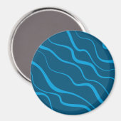 Aimant Bleu, simple, moderne, cool vague abstraction (Recto/Verso)