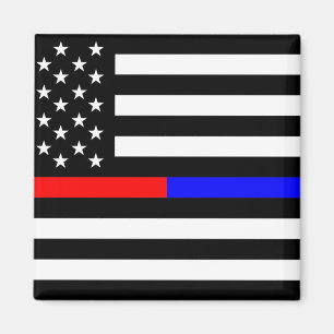 Aimant bleu thin line polirefighter