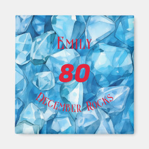 Aimant Bleu Topaz Thème Décembre Anniversaire