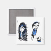 Aimant Bleu triste (Recto/Verso)