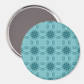 Aimant bleu turquoise, cool, abstraction fleur tendance (Recto/Verso)