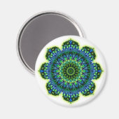 Aimant bleu vert mandala (Recto/Verso)
