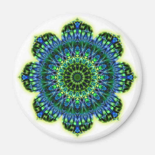 Aimant bleu vert mandala (Devant)