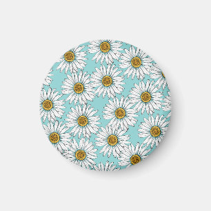 Aimant Bleu Vintage marguerite