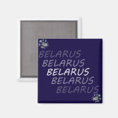 Aimant Bleuet National Biélorusse (Recto/Verso)