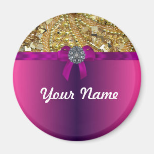 Aimant Bling et magenta d'or