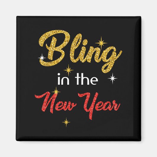 Aimant Bling In The New Year Shirt _ New Year's Eve Holid (Devant)