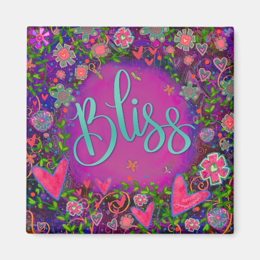 Aimant Bliss Plutôt Amusant Floral Moderne Inspirivé (Devant)