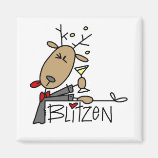 Aimant Blitzen Reindeer T-shirts et cadeaux de Noël