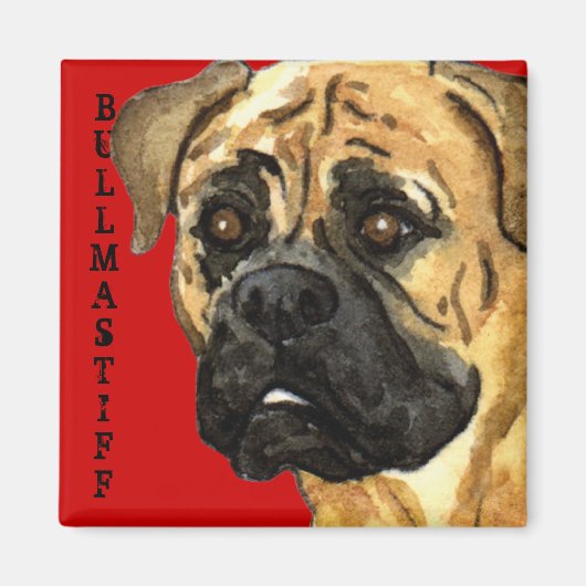 Aimant Bloc couleur Bullmastiff (Devant)