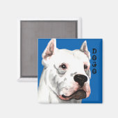 Aimant Bloc couleur Dogo Argentino (Recto/Verso)
