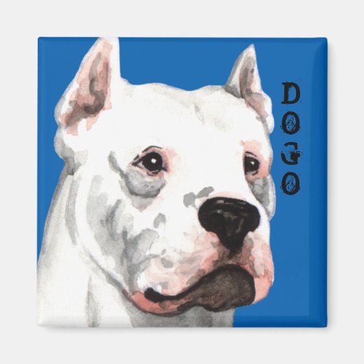 Aimant Bloc couleur Dogo Argentino (Devant)