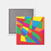 Aimant bloc couleur rouge art (Recto/Verso)
