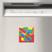 Aimant bloc couleur rouge art (In Situ (Lave-vaisselle))