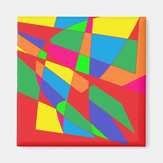 Aimant bloc couleur rouge art (Devant)