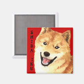 Aimant Bloc de couleur Shiba Inu (Recto/Verso)