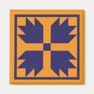 Aimant - bloc de courtepointe de l'ours UC (bleu s