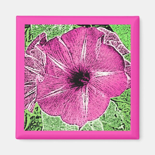Aimant Bloc de gloire du matin Imprimer - rose fuchsia (Devant)