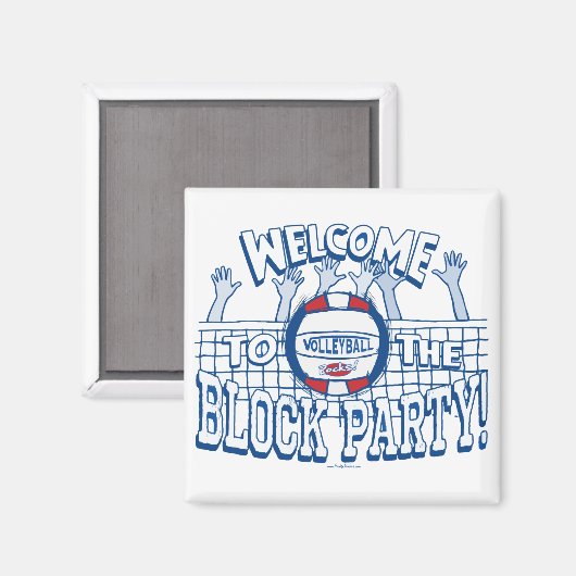 Aimant Block Party Volleyball par Mudge Studios (Recto/Verso)