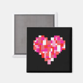Aimant blocs de coeur de la Saint-Valentin briques garçon (Recto/Verso)