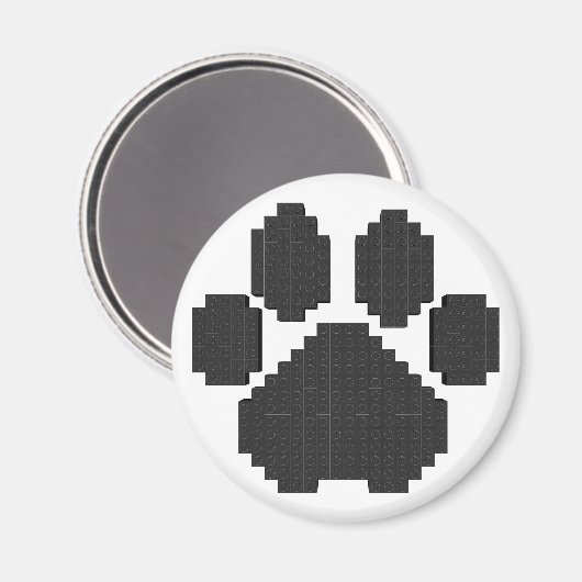 Aimant Blocs de construction d'empreintes de chien noir (Recto/Verso)