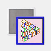 Aimant Blocs de jouets rouge bleu jaune vert (Recto/Verso)