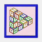 Aimant Blocs de jouets rouge bleu jaune vert (Devant)