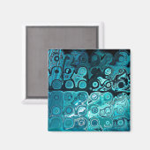 Aimant Blocs de verre turquoise (Recto/Verso)