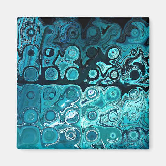 Aimant Blocs de verre turquoise (Devant)