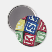 Aimant Blocs en bois avec alphabets pour enfants (Recto/Verso)