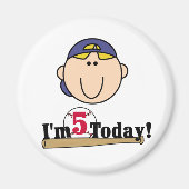 Aimant Blond Boy Baseball 5e anniversaire (Devant)