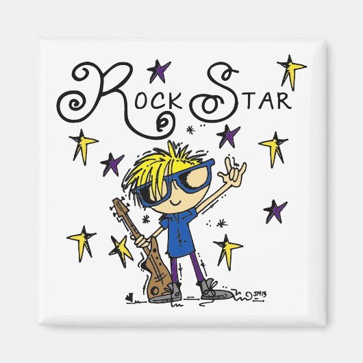 Aimant Blond Boy Rock Star (Devant)