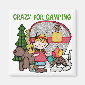 Aimant Blond Girl Crazy Pour Camping (Devant)