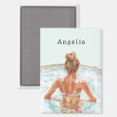 Aimant Blond Girl in Pool (Recto/Verso)