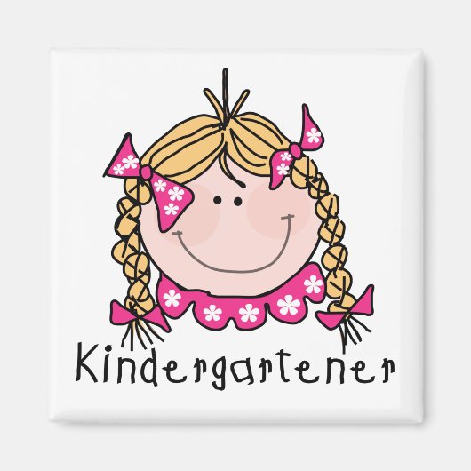 Aimant Blond Girl Kindergartner Tshirts et cadeaux (Devant)