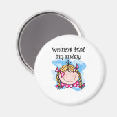 Aimant Blond Girl World's Best Big Sister (Recto/Verso)