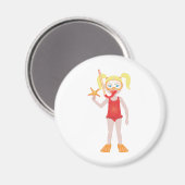 Aimant Blond Snorkel Girl (Recto/Verso)